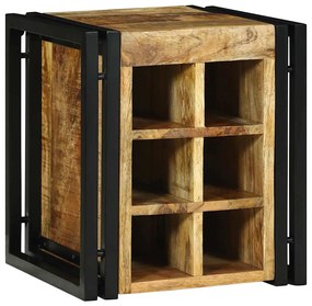 Rack de Vinho 34,5 x 35 x 39 cm Madeira Sólida de Mangueira Rústica