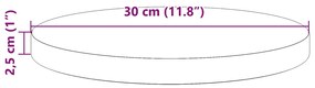 Tampo de mesa redondo Ø30x2,5 cm pinho maciço castanho-mel