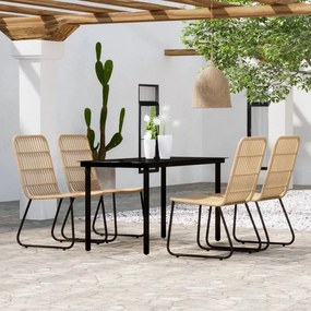 vidaXL 5 pcs conjunto de jantar para jardim cor de carvalho