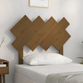 vidaXL Cabeceira de cama 92x3x81 cm pinho maciço castanho mel