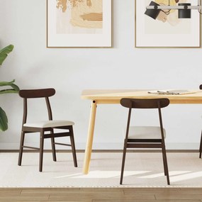 vidaXL Cadeira de jantar 2 pcs Marrom claro e claro