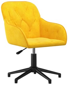 Cadeiras de jantar giratórias 2 pcs veludo amarelo