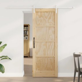 vidaXL Porta Deslizante Manual Natural e branco 73,5 x 198,5 cm