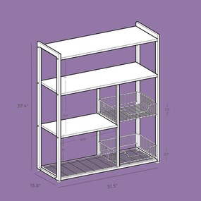 Estante de cozinha de 35 x 80 x 93,5 cm preta