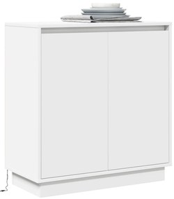 Aparador LED em Branco - 71x34,5x75 cm, Feito de Madeira Engenheirada