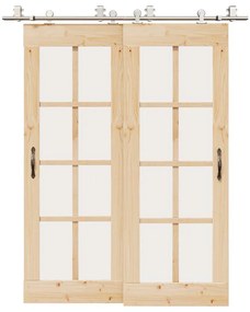 Kit ferragens p/ porta deslizante 183cm aço inoxidável prateado