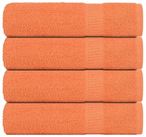 Toalhas de banho 4 pcs 70x140 cm 360 gsm 100% algodão laranja