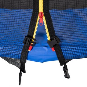 Trampolim de Jardim Ø223cm Trampolim para Crianças Adultos com Superfície de Salto Ø137cm Rede de Segurança Cobertura de Bordas e Escada para