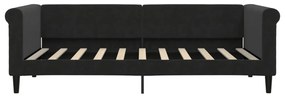 Sofá-cama com colchão 90x190 cm veludo preto