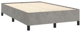 Estrutura de cama sem colchão 120x200 cm veludo cinzento-claro