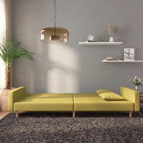 Sofá-cama 2 lugares com duas almofadas tecido verde