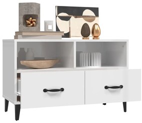 Móvel de TV 80x36x50 cm derivados de madeira branco brilhante