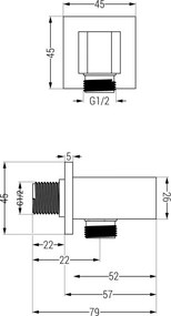 Mexen Uno DR72 conjunto de chuveiro embutido, cromado - 71435DR72-00