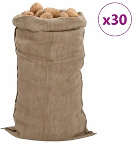 vidaXL Sacos de juta 30 pcs 65x135 cm 100% juta 340 gsm