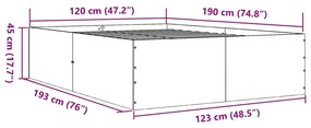 Estrutura cama 120x190 cm derivados de madeira cinzento sonoma