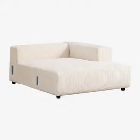 Módulo Chaise Longue Direito Para Sofá Modular Bruna Linho Veludo Bege Linho - Sklum