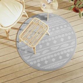 Tapete de exterior Ø120 cm ARAKIL PP cinzento