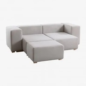 Sofá Chaise Longue Modular De 3 Peças Com 2 Braços Robert Creme Bege - Sklum