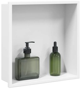 Nicho parede p/ duche 32x32x9 cm aço inoxidável branco mate