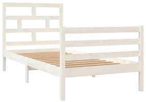 Estrutura de cama 90x200 cm madeira de pinho maciça branco