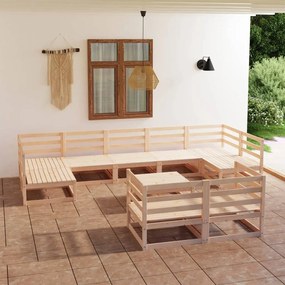 vidaXL 10 pcs conjunto lounge de jardim pinho maciço