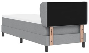 Cama Box Spring com Colchão Cinza Claro 80x200 cm em Tecido