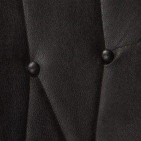 Poltrona com apoio de pés couro genuíno preto