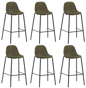vidaXL Cadeiras de bar 6 pcs tecido castanho