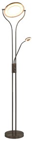 Candeeiro de pé alto regulável 18 W 180 cm prateado