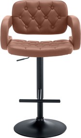 Banco de bar Dublin de couro sintético Castanho