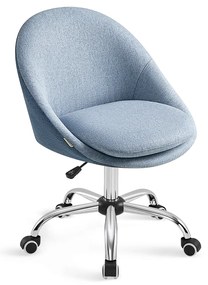 Cadeira giratória para escritório SONGMICS, com estofamento de espuma e altura ajustável, para estudo e quarto, azul OBG020Q01