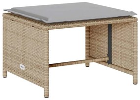 5 pcs conjunto sofás de jardim c/ almofadões empilhável vime PE