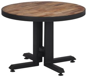 Mesa de centro redonda Ø55x40 cm teca recuperada maciça