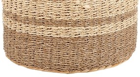 Pufe de fibras naturais em cor natural 40 x 40 cm BARBEL Beliani