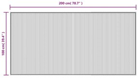 Tapete retangular 100x200 cm bambu preto