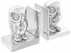 vidaXL Aparadores de livros 2 pcs Prateado 7 x 9 x 11 cm Alumínio
