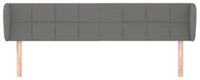 Cabeceira de cama c/ abas tecido 183x23x78/88cm cinzento-escuro