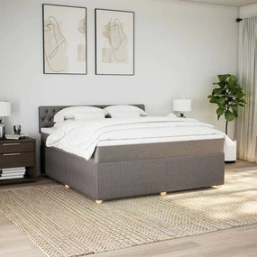 Cama com molas/colchão 180x200 cm tecido castanho-acinzentado