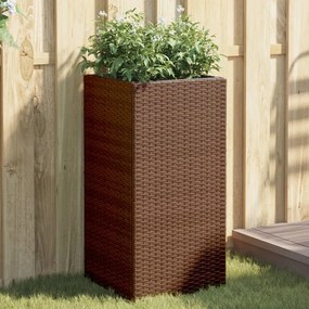 vidaXL Vaso/floreira de jardim 2 pcs 40x40x80 cm vime PE castanho