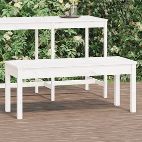 Banco de jardim 109x44x45 cm madeira de pinho maciça branco