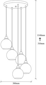 Candeeiro de Teto Smoked – Fumê – 50 x 50 cm