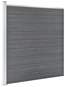 Painel vedação WPC 9 quadrados + 1 inclinado 1657x186cm cinzento