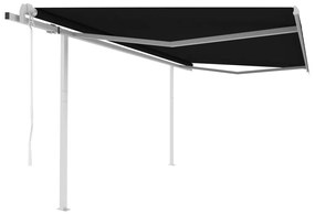 vidaXL Toldo retrátil automático com postes 4x3 m antracite