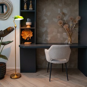 Candeeiro de pé clássico bronze com vidro verde - Banker