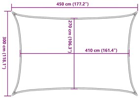 Para-sol estilo vela retangular 160 g/m² 3x4,5 m PEAD laranja
