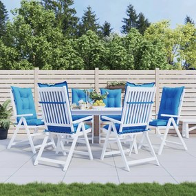 vidaXL Almofadões para cadeiras altas de jardim 6 pcs tecido azul