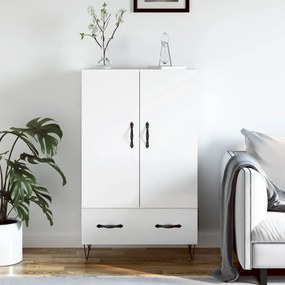 vidaXL Aparador alto 69,5x31x115 cm derivados madeira branco brilhante