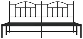 Estrutura de cama com cabeceira 200x200 cm metal preto