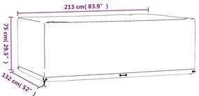 Capas p/ mobília jardim 2 pcs 12 ilhós 213x132x75 cm retangular