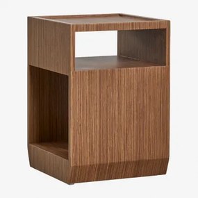 Mesa Auxiliar Quadrada 35x35 Cm Em Mdf E Chapa Brisbane Castanho Nogal Oscuro - Sklum